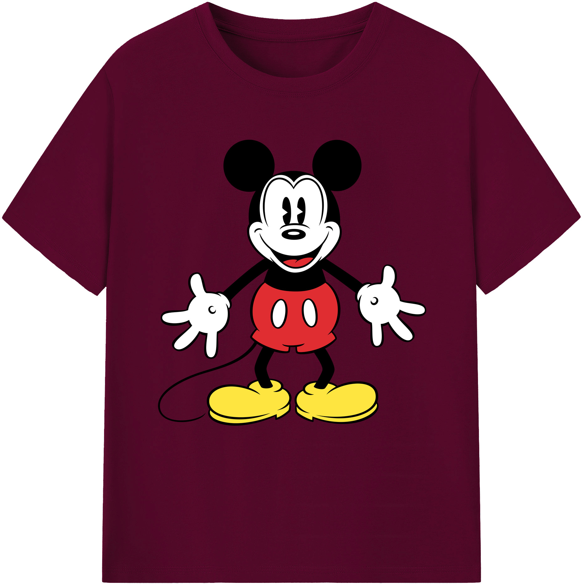 （画像用） ミッキーマウス Mickey Mouse レディースカジュアルプリントTシャツ（綿100％）